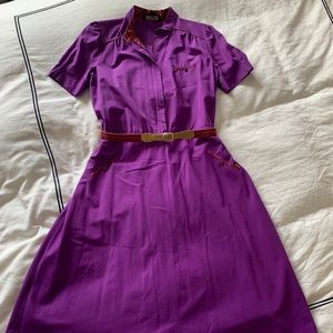 Vintage Purple Sasson Midi Dress